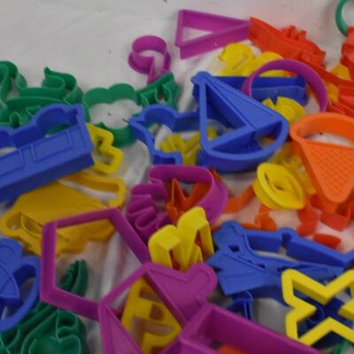 25+ pcs plastic Cookie Cutter lot: Holidays,  transportation, sports, dinosaurs