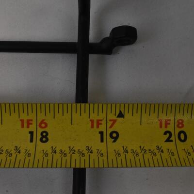 3 Metal Wall Plate Holders: color black, 36 1/2in, 34 1/2in,, 18 3/4in