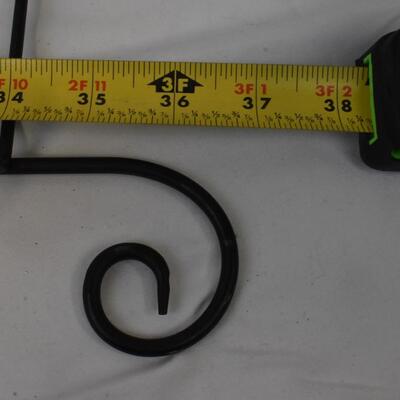 3 Metal Wall Plate Holders: color black, 36 1/2in, 34 1/2in,, 18 3/4in