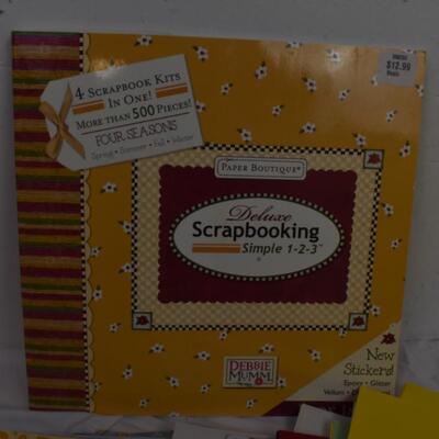Scrapbooking lot: 12x12 cardstock, cardboard, paper, some stickers & die cuts