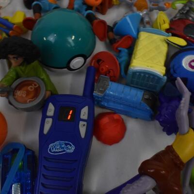 Toy lot 20+pcs: Thomas the Tank Engine-Percy, Space jam figurines, glasses, cars