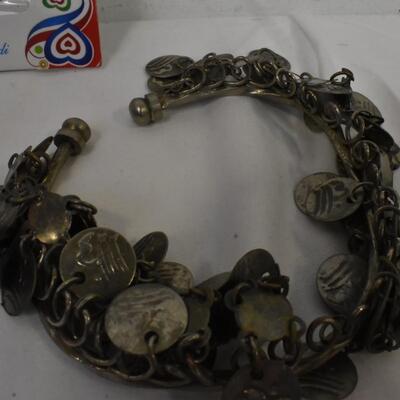 Large lot Kitsch/Unique Costume Jewelry: Beads, bracelets, necklaces, ring w/purple stone