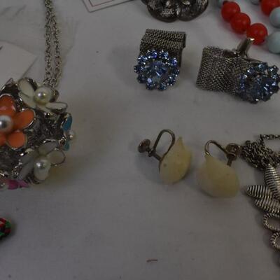 Large lot Kitsch/Unique Costume Jewelry: Beads, bracelets, necklaces, ring w/purple stone
