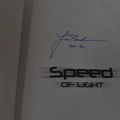 4 Book lot: Michael Crichton's Airframe-Speed of Light, 1 book, autographed