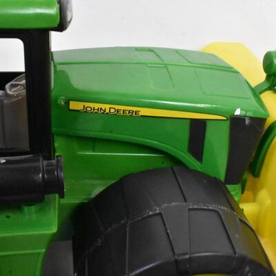 6 pc Toy truck lot:Tomy John Deere tractor, Fisher Price, Nylint tow truck