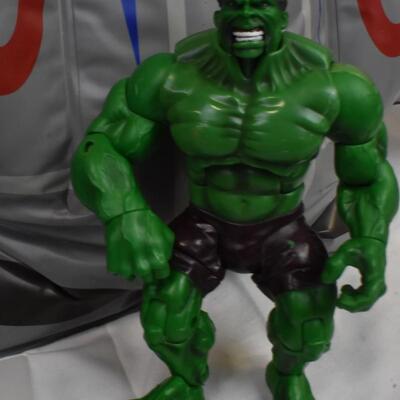Toy lot of 2 inflatable shuttles, water rafts Incredible Hulk,, dinosaur, lizard