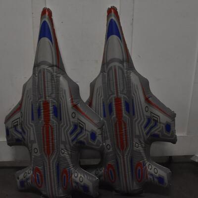 Toy lot of 2 inflatable shuttles, water rafts Incredible Hulk,, dinosaur, lizard