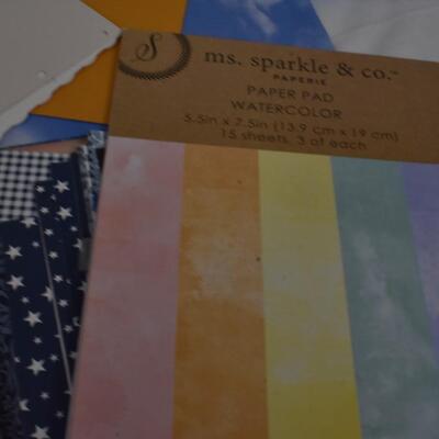 Scrapbooking paper/cardstock: & die cuts assorted sizes, colors & styles,