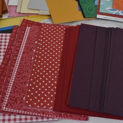 Scrapbooking paper/cardstock: & die cuts assorted sizes, colors & styles,