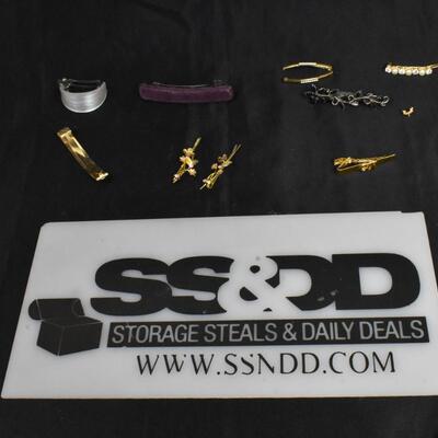 Hair Clips, Purple with Flowers, CTR Tie Bar, Assorted Jewels and Beads Designs