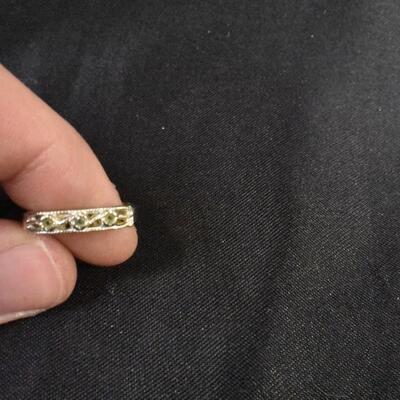 Unknown Real Gemstone Set 18k+ Gold Plated Ring, Size - 7