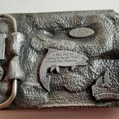 Vintage Siskiyou Fishing Belt Buckle
