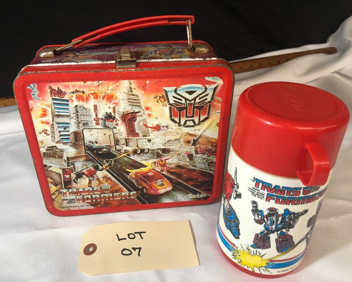 Vintage "1986 Hasbro Transformers Lunch Box and Thermos" Shipping