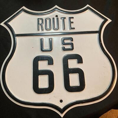 Route 66 Porcelain Style Metal Sign 16â€ x 16â€