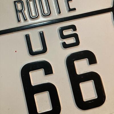 Route 66 Porcelain Style Metal Sign 16â€ x 16â€