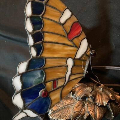 Large Stained Glass Butterfly Light