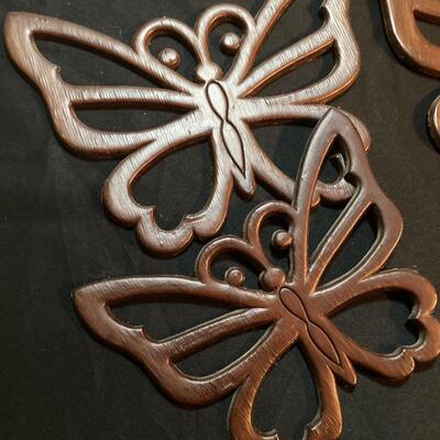 3 pc Vintage Wooden Butterfly Lot