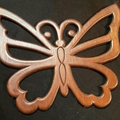 3 pc Vintage Wooden Butterfly Lot