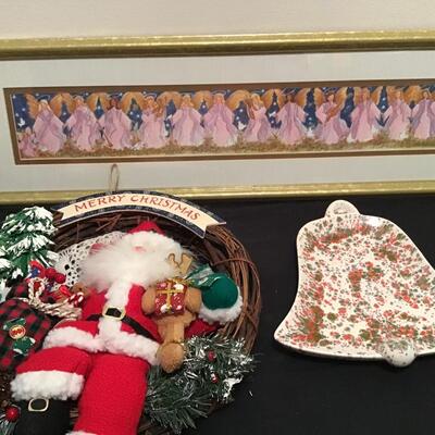 198 - Christmas Lot with Vintage Bell Plate