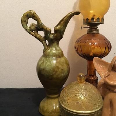 201 - Vintage Ceramic Poodle, Lamp, Pitcher, etc.