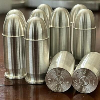 Estate Collection of 10 Silver Bullets 1ounce Silver Each
