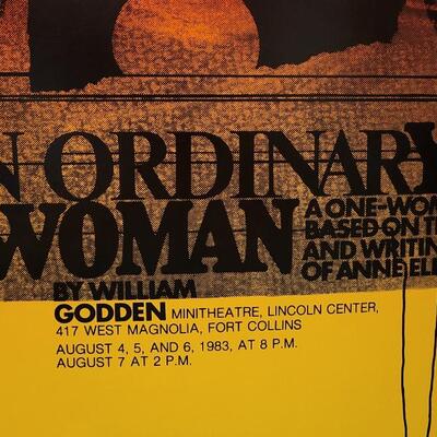 Lot 11: Vintage Promotional Poster for AN ORDINARY WOMAN One Woman Play @ Lincoln Theatre