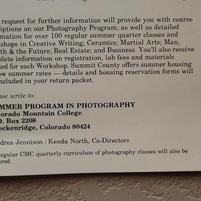 Lot 12: Vintage SUMMER PROGRAM IN PHOTOGRAPHY Summit County w/ Original Photo by Kenda North