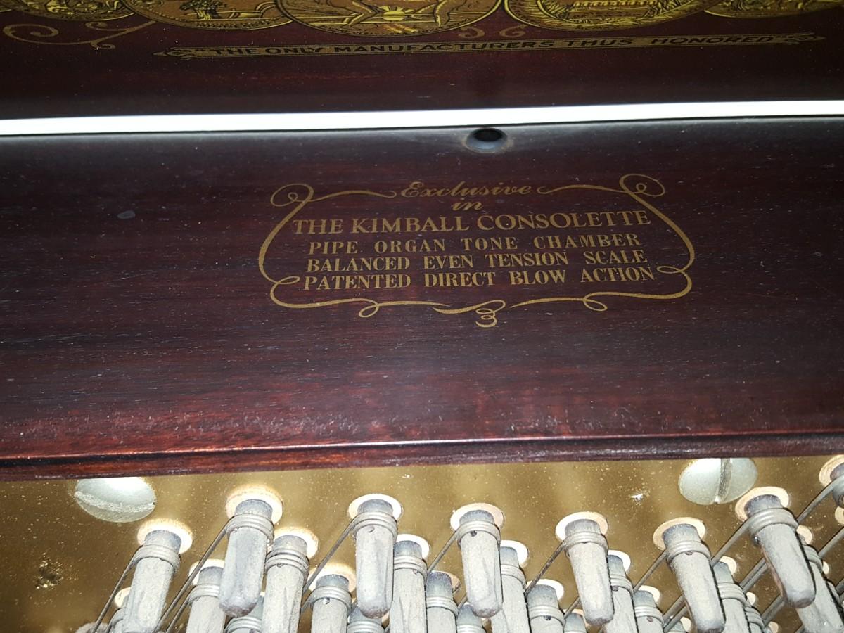 1950 Kimball Console Consolette Piano & Bench
