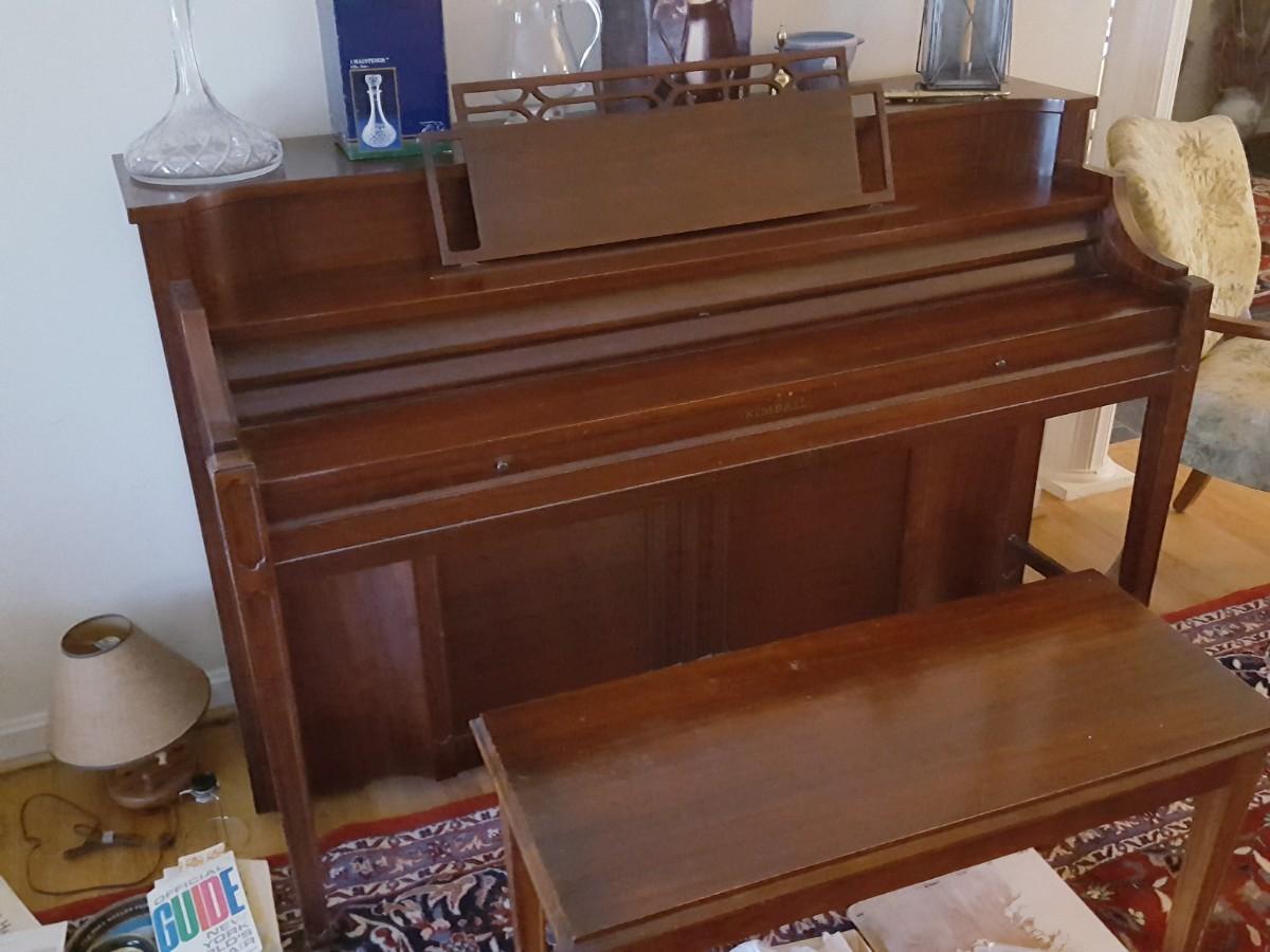 1950 Kimball Console Consolette Piano & Bench