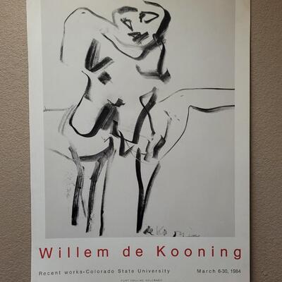 Lot 14: Vintage 1984 Willem de Kooning Exhibition Poster