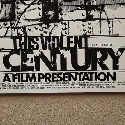 Lot 15: Vintage 1989 Signed/Dated Promo POSTER for THIS VIOLENT CENTURY Films at the Center by John Sorbie