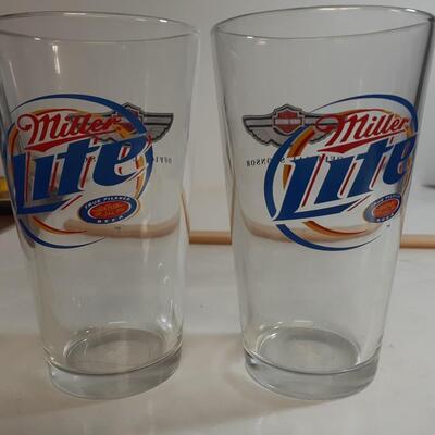 2 Miller Lite Harley Davidson 100th anniv. Glasses