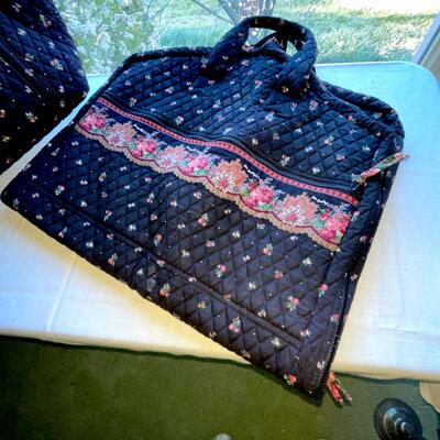 Lot 68 Vera Bradley 2pc Set Tote & Commuter Tote Navy Blue Floral