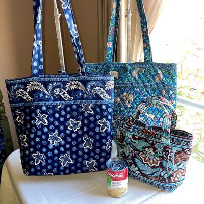 Lot 70 Vera Bradley 3 pcs Blue Different Patterns Totes Jungle Animals