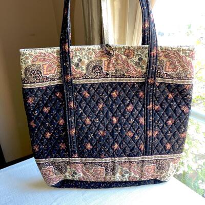 Lot 72 Vera Bradley 2pcs Black Floral Large Tote + Medium Tote
