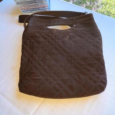 Lot 74 Vera Bradley Brown Shoulder Bag Quilted Zip Top
