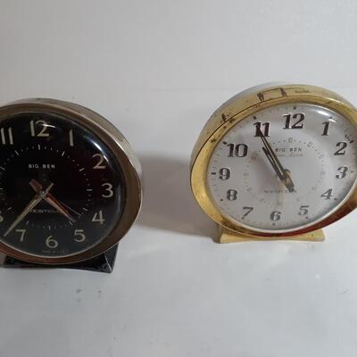 Set of 2 vintage westclox wind up alarm clocks