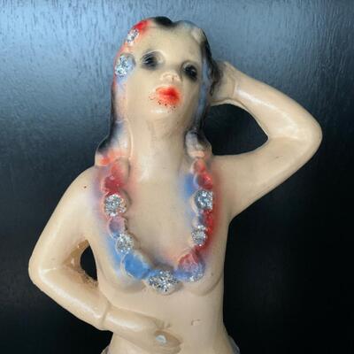 Hula Girl (Semi Nude) Carnival Chalkware
