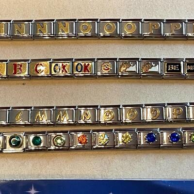 Lot 84 Italian Flat Link Charms & Starter Bracelets Stainless Steel