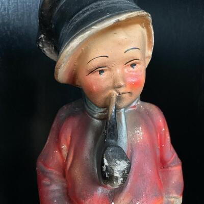 Comm e Papa (Boy with Pipe) Carnival Chalkware