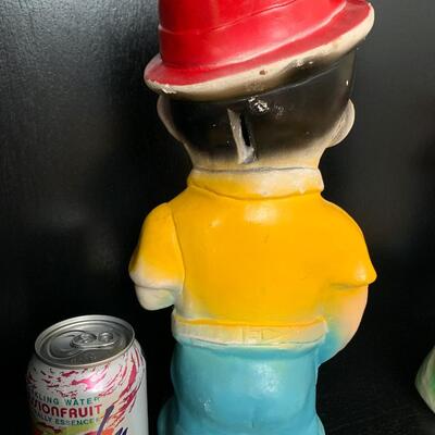 Boy with Dog Carnival Chalkware Bank
