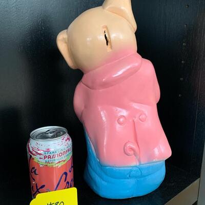 Pig playing a Violin Carnival Chalkware Bank