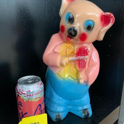 Pig playing a Violin Carnival Chalkware Bank