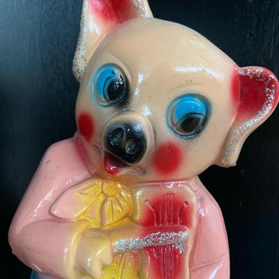 Pig playing a Violin Carnival Chalkware Bank