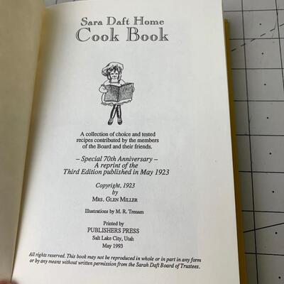 #13 Sara Daft Home Cook Book Special 70th Anniversary Reprint of the 3rd Edition Published in 1923