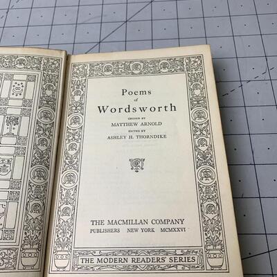 #17 Poems Of Wadsworth -Antique Hardback Book
