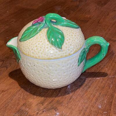 Lot 94 Vintage Orange Pitcher with Juice Reamer