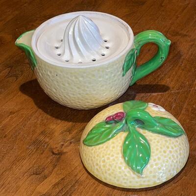 Lot 94 Vintage Orange Pitcher with Juice Reamer