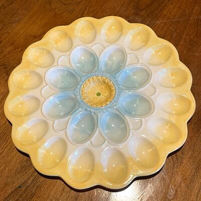 Lot 95 Deviled Egg Serving Plate Flower Design