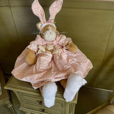 Lot 99 Bunnies by the Bay Sally Ally Cat dressed as Bunny Limited Edition 21" tall